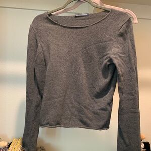 Brandy Melville Grey long sleeve cotton top